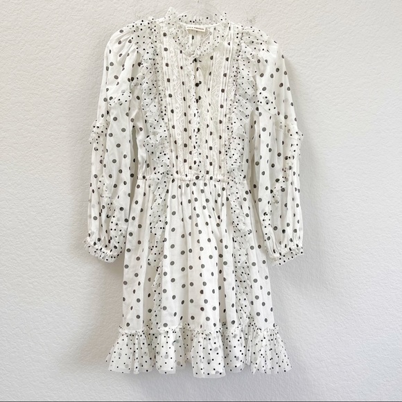 Ulla Johnson Presley Polka Dot Dress White & Black Size 2 - Picture 2 of 7